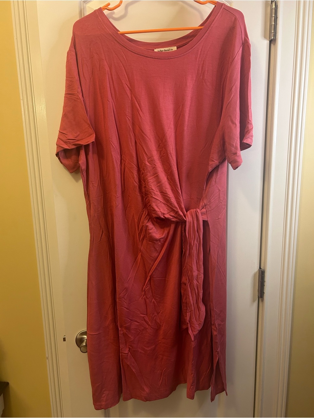 Side-Knot Midi Dress in Rose